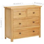 Casa si Gradina - Mobilier - Comode si corpuri - Comode - Dulap cu sertare, 80 x 35 x 75 cm, lemn masiv stejar, maro - Infinity.ro