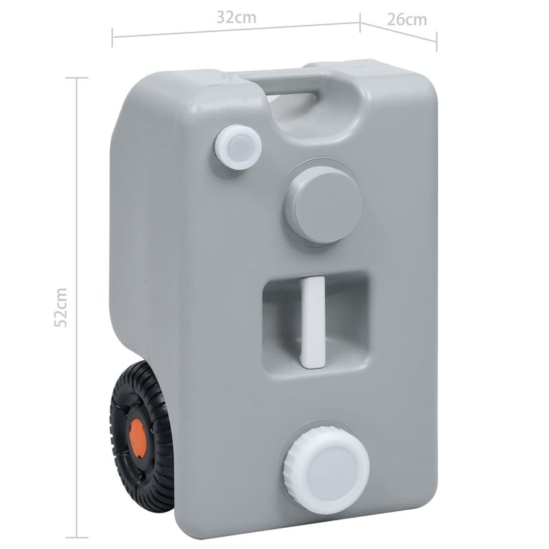 Sport si Outdoor - Camping - Accesorii camping si drumetii - Rezervor de apa cu roti pentru camping, gri, 25 L - Infinity.ro