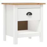 Casa si Gradina - Mobilier - Comode si corpuri - Noptiere - Noptiere Hill, 2 buc., 46x35x49,5 cm, lemn masiv de pin, alb și maro - Infinity.ro
