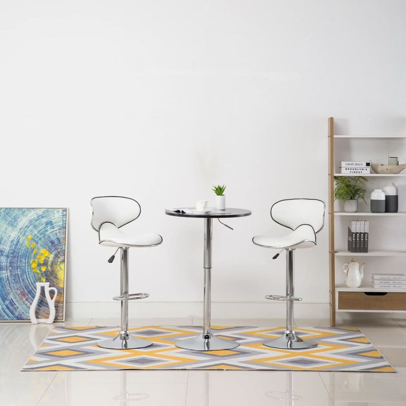 Casa si Gradina - Mobilier - Scaune si fotolii - Scaune - Scaune de bar, 2 buc., alb, piele ecologica - Infinity.ro