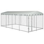 Petshop - Accesorii petshop - Culcusuri si custi - Tarcuri si colivii - Padoc pentru caini de exterior, cu acoperis, 8 x 4 x 2,3 m - Infinity.ro