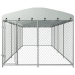 Petshop - Accesorii petshop - Culcusuri si custi - Tarcuri si colivii - Padoc pentru caini de exterior, cu acoperis, 8 x 4 x 2,3 m - Infinity.ro