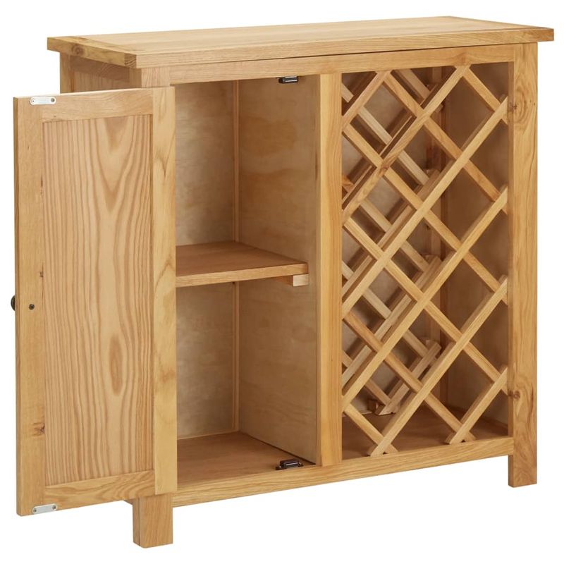Casa si Gradina/Bucatarie si vesela/Accesorii bar/Carafe si decantoare - Dulap sticle de vin, 11 sticle, 80x32x80 cm, lemn de stejar - Infinity.ro