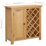 Casa si Gradina/Bucatarie si vesela/Accesorii bar/Carafe si decantoare - Dulap sticle de vin, 11 sticle, 80x32x80 cm, lemn de stejar - Infinity.ro