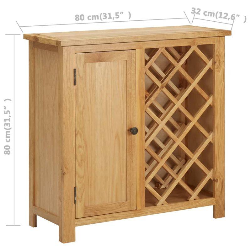 Casa si Gradina/Bucatarie si vesela/Accesorii bar/Carafe si decantoare - Dulap sticle de vin, 11 sticle, 80x32x80 cm, lemn de stejar - Infinity.ro