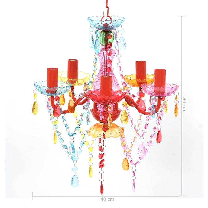 Casa si Gradina - Corpuri si surse de iluminat - Veioze si lampi - Lampadare - Lustra Cristal Artificial pentru 5 becuri Multicolora - Infinity.ro