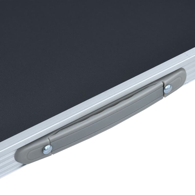 Sport si Outdoor - Camping - Mobilier pentru camping - Alte piese de mobilier pentru camping - Masa de camping pliabila cu cadru metalic, gri, 80 x 60 cm - Infinity.ro