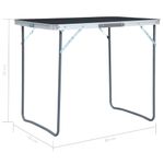 Sport si Outdoor - Camping - Mobilier pentru camping - Alte piese de mobilier pentru camping - Masa de camping pliabila cu cadru metalic, gri, 80 x 60 cm - Infinity.ro