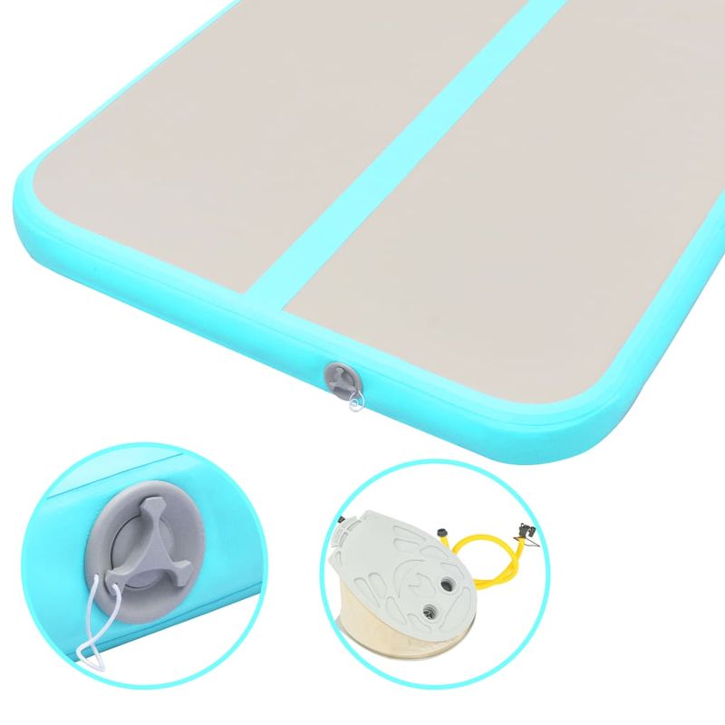 Sport si Outdoor - Accesorii si echipamente sportive - Yoga - Saltea gimnastica gonflabila cu pompa verde 300x100x10cm PVC - Infinity.ro