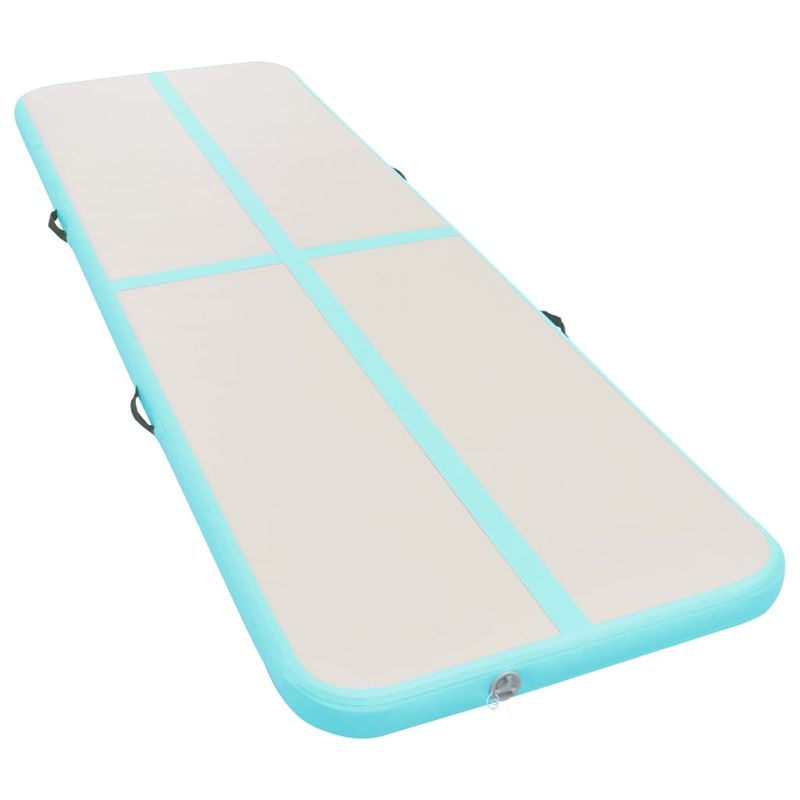 Sport si Outdoor - Fitness - Accesorii fitness - Saltele fitness - Saltea gimnastica gonflabila cu pompa verde 500x100x10cm PVC - Infinity.ro