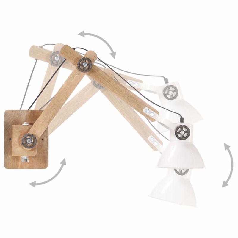 Casa si Gradina - Corpuri si surse de iluminat - Veioze si lampi - Lampadare - Lampa de perete, stil industrial, alb, rotund, E27 - Infinity.ro