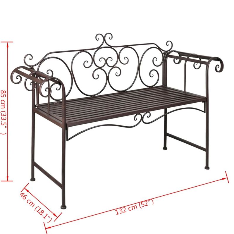 Casa si Gradina - Gradina si terasa - Mobilier exterior - Bancute de gradina - Banca de gradina, maro invechit, 132 cm, otel - Infinity.ro