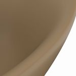 Casa si Gradina - Sanitare - Lavoar baie si accesorii - Lavoare si piedestale - Chiuveta lux cu preaplin, crem mat, 58,5x39 cm ceramica, oval - Infinity.ro