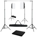 TV, Audio-Video si Foto - Aparate foto si accesorii - Accesorii foto si video - Blitzuri - Kit studio foto cu lumini softbox si fundal - Infinity.ro