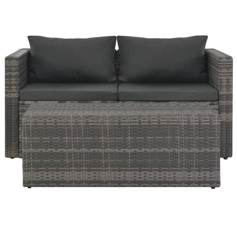Casa si Gradina - Gradina si terasa - Mobilier exterior - Seturi mobila gradina - Set mobilier de gradina cu perne, 6 piese, gri, poliratan - Infinity.ro