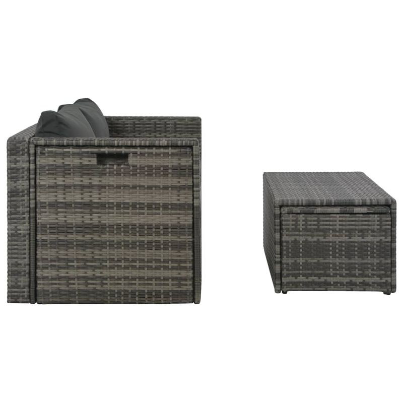 Casa si Gradina - Gradina si terasa - Mobilier exterior - Seturi mobila gradina - Set mobilier de gradina cu perne, 6 piese, gri, poliratan - Infinity.ro