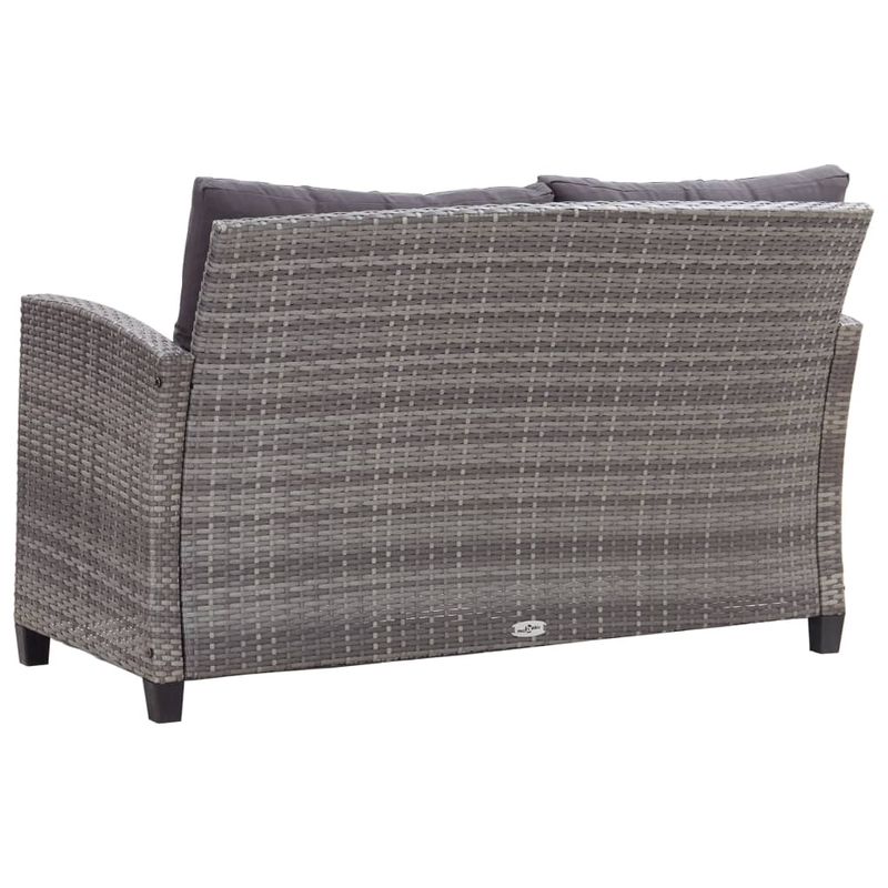 Casa si Gradina - Gradina si terasa - Mobilier exterior - Canapele si fotolii gradina - Canapea de gradina cu 2 locuri cu perne, gri, 124 cm, poliratan - Infinity.ro