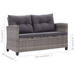 Casa si Gradina - Gradina si terasa - Mobilier exterior - Canapele si fotolii gradina - Canapea de gradina cu 2 locuri cu perne, gri, 124 cm, poliratan - Infinity.ro