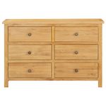 Casa si Gradina - Mobilier - Comode si corpuri - Comode - Dulap cu sertare, 105 x 33,5 x 73 cm, lemn masiv stejar, maro - Infinity.ro