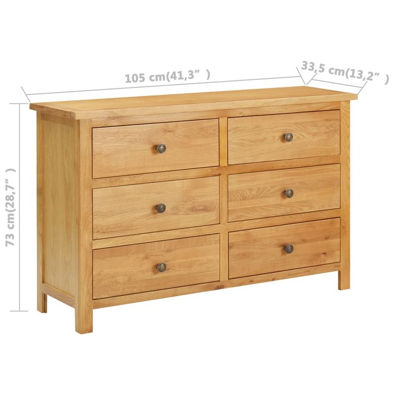 Casa si Gradina - Mobilier - Comode si corpuri - Comode - Dulap cu sertare, 105 x 33,5 x 73 cm, lemn masiv stejar, maro - Infinity.ro