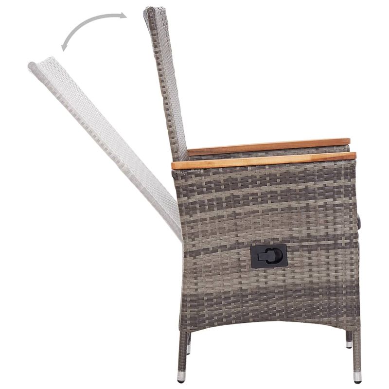 Casa si Gradina - Gradina si terasa - Mobilier exterior - Scaune si sezlonguri gradina - Scaune de exterior cu perne, 2 buc., gri, poliratan - Infinity.ro