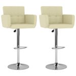 Casa si Gradina - Mobilier - Scaune si fotolii - Scaune - Scaune de bar, 2 buc., crem, piele ecologica - Infinity.ro