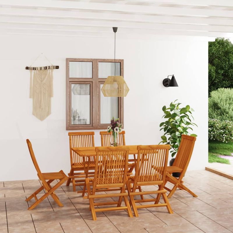Casa si Gradina - Gradina si terasa - Mobilier exterior - Seturi mobila gradina - Set mobilier gradina, 7 piese, lemn masiv de tec - Infinity.ro