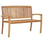 Casa si Gradina - Gradina si terasa - Mobilier exterior - Bancute de gradina - Banca gradina stivuibila, 2 locuri, 128,5 cm, lemn masiv de tec - Infinity.ro