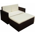 Casa si Gradina - Gradina si terasa - Mobilier exterior - Seturi mobila gradina - Set mobilier de gradina cu perne, 2 piese, maro, poliratan - Infinity.ro