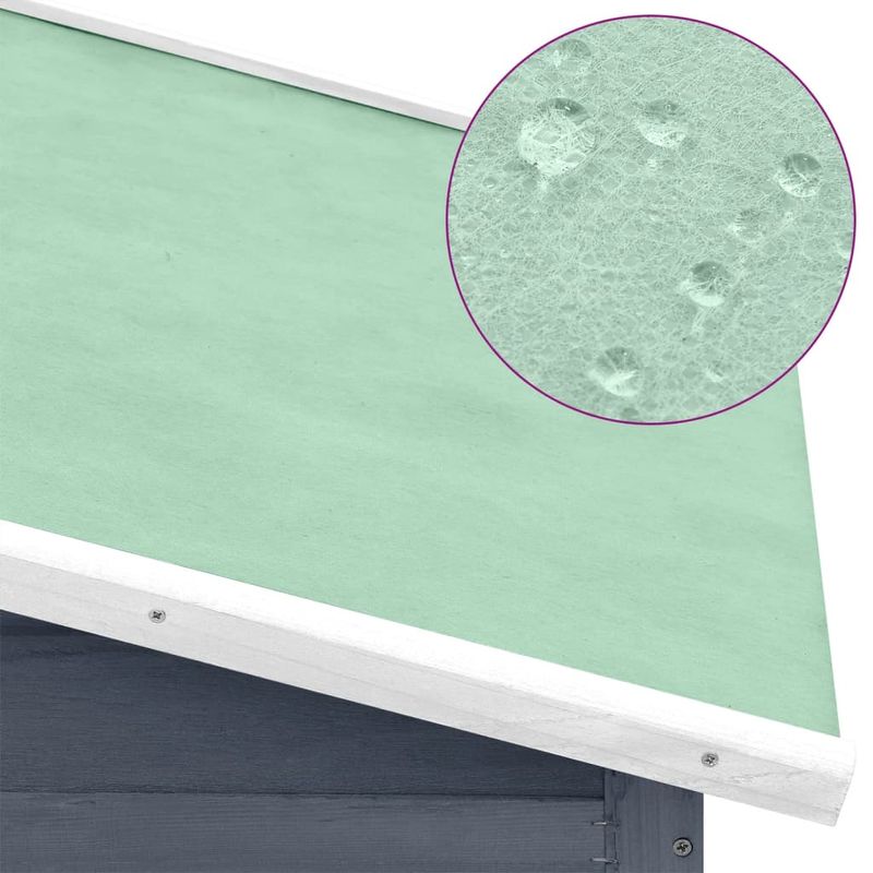 Petshop - Accesorii petshop - Culcusuri si custi - Custi interior si exterior - Cotet de pasari cu un cuibar, gri si alb, lemn masiv de brad - Infinity.ro