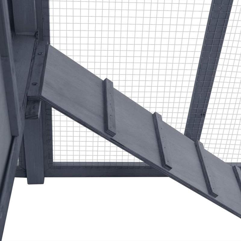 Petshop - Accesorii petshop - Culcusuri si custi - Custi interior si exterior - Cotet de pasari cu un cuibar, gri si alb, lemn masiv de brad - Infinity.ro