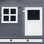 Petshop - Accesorii petshop - Culcusuri si custi - Custi interior si exterior - Cotet de pasari cu un cuibar, gri si alb, lemn masiv de brad - Infinity.ro