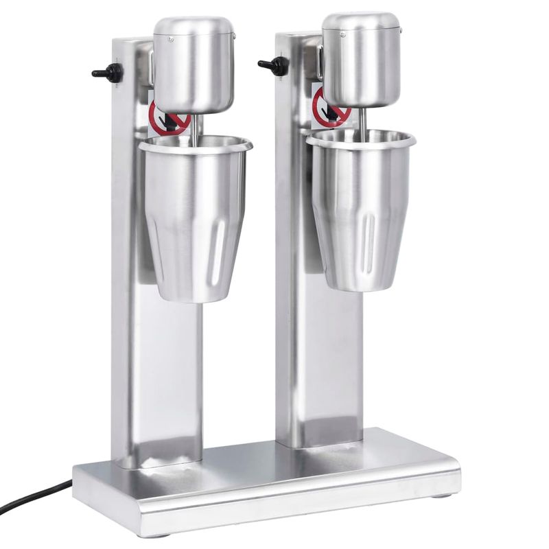 Electronice si Electrocasnice/Electrocasnice bucatarie/Mixere, tocatoare & roboti de bucatarie/Mixere - Mixer de milkshake cu 2 vase, otel inoxidabil, 2 L - Infinity.ro