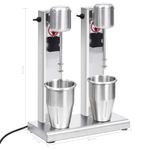 Electronice si Electrocasnice/Electrocasnice bucatarie/Mixere, tocatoare & roboti de bucatarie/Mixere - Mixer de milkshake cu 2 vase, otel inoxidabil, 2 L - Infinity.ro