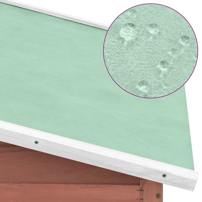 Petshop - Accesorii petshop - Culcusuri si custi - Custi interior si exterior - Cotet de pasari cu un cuibar, cafeniu si alb, lemn masiv brad - Infinity.ro