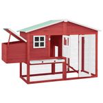 Petshop - Accesorii petshop - Culcusuri si custi - Custi interior si exterior - Cotet de pasari cu un cuibar, rosu si alb, lemn masiv de brad - Infinity.ro