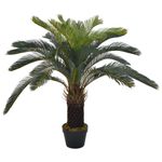 Casa si Gradina - Decoratiuni - Obiecte decorative - Plante artificiale - Planta artificiala palmier cycas cu ghiveci, verde, 90 cm - Infinity.ro