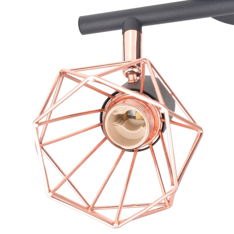 Casa si Gradina - Corpuri si surse de iluminat - Veioze si lampi - Lampadare - Lampa de plafon cu 2 spoturi E14, negru si bronz - Infinity.ro