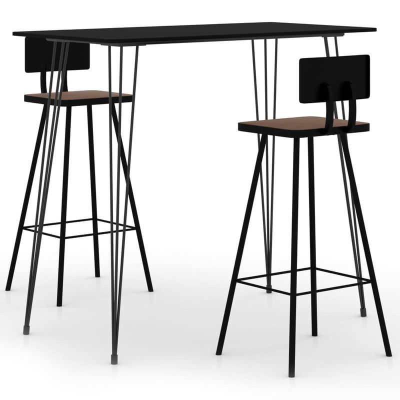 Casa si Gradina - Mobilier - Seturi de mobilier - Seturi bucatarie - Set mobilier de bar, 3 piese, negru - Infinity.ro