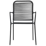 Casa si Gradina - Gradina si terasa - Mobilier exterior - Seturi mobila gradina - Set mobilier de exterior, 7 piese, negru, franghie si otel - Infinity.ro