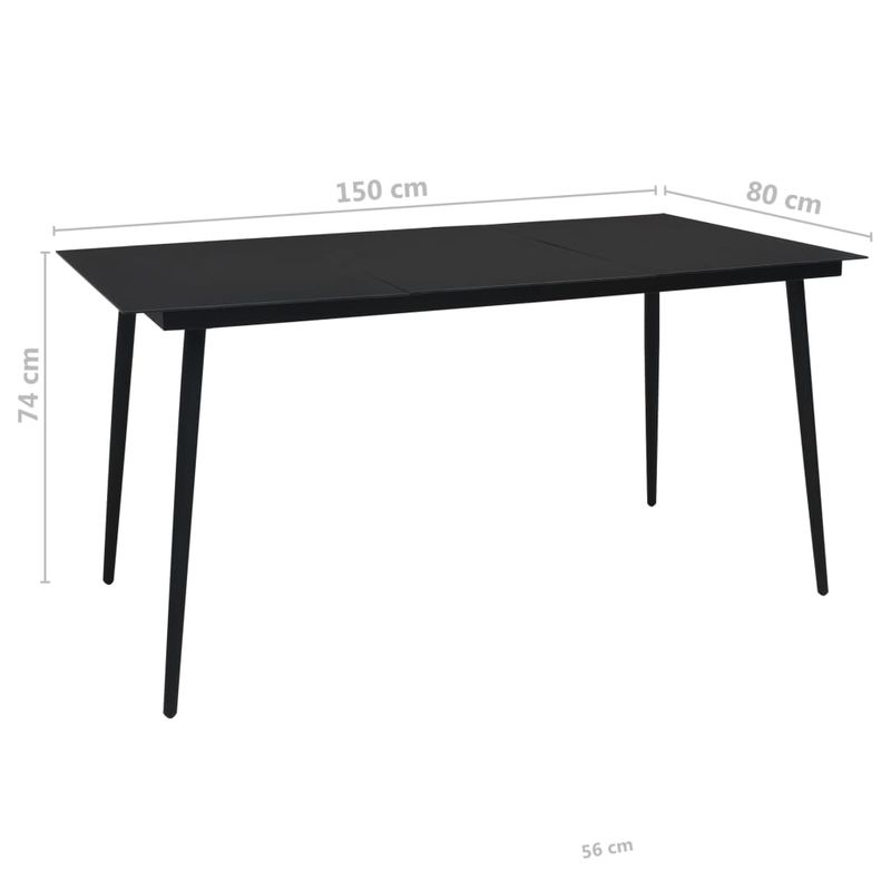 Casa si Gradina - Gradina si terasa - Mobilier exterior - Seturi mobila gradina - Set mobilier de exterior, 7 piese, negru, franghie si otel - Infinity.ro