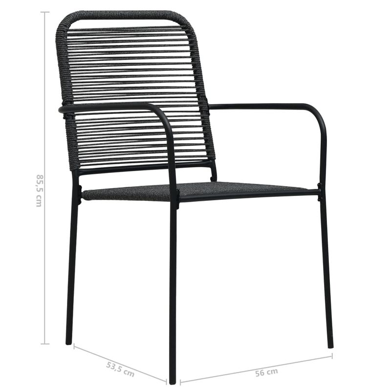Casa si Gradina - Gradina si terasa - Mobilier exterior - Seturi mobila gradina - Set mobilier de exterior, 7 piese, negru, franghie si otel - Infinity.ro