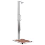 Casa si Gradina - Gradina si terasa - Piscine si accesorii - Accesorii piscine - Dus de gradina cu platforma, WPC și otel inoxidabil, maro - Infinity.ro