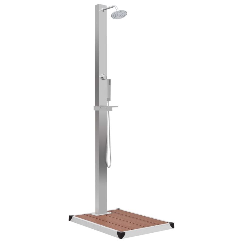 Casa si Gradina - Gradina si terasa - Piscine si accesorii - Accesorii piscine - Dus de gradina cu platforma, WPC și otel inoxidabil, maro - Infinity.ro