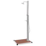 Casa si Gradina - Gradina si terasa - Piscine si accesorii - Accesorii piscine - Dus de gradina cu platforma, WPC și otel inoxidabil, maro - Infinity.ro