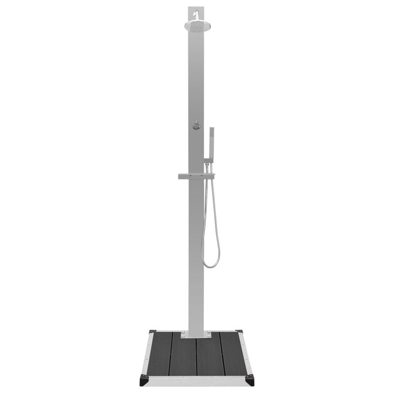 Casa si Gradina - Gradina si terasa - Piscine si accesorii - Accesorii piscine - Dus de gradina cu platforma, WPC și otel inoxidabil, gri - Infinity.ro