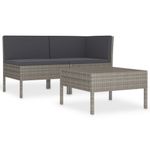 Casa si Gradina - Gradina si terasa - Mobilier exterior - Seturi mobila gradina - Set mobilier relaxare gradina cu perne, 3 piese, poliratan, număr de articole 1 - Infinity.ro