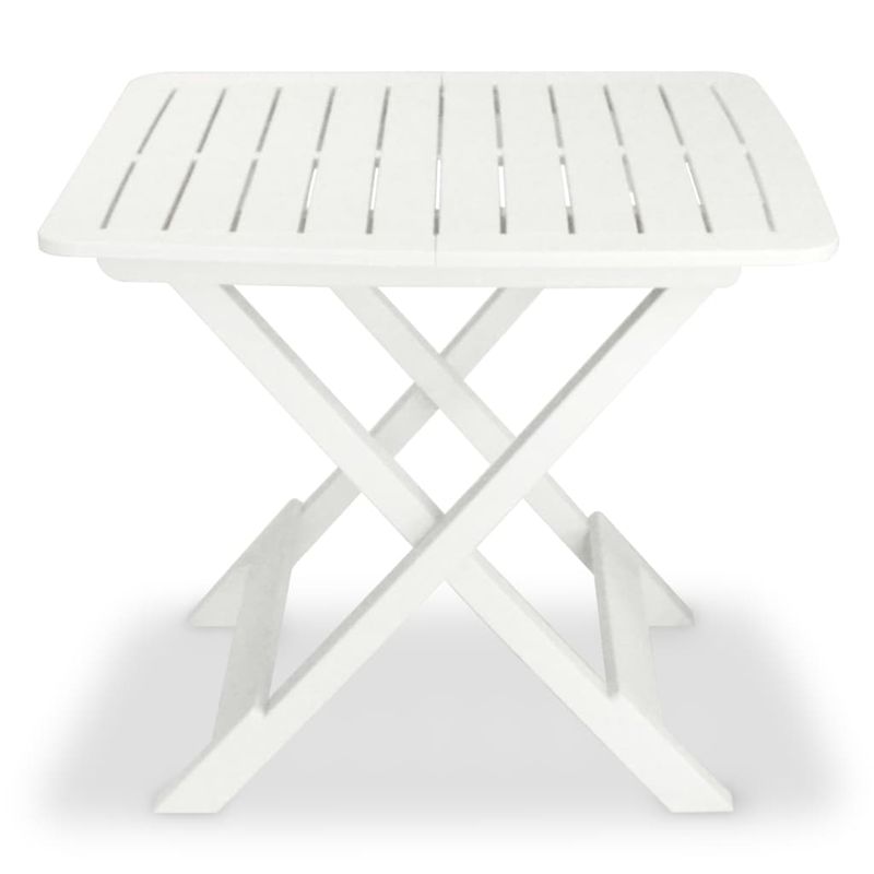 Casa si Gradina - Gradina si terasa - Mobilier exterior - Seturi mobila gradina - Set mobilier bistro pliabil, 3 piese, alb, plastic - Infinity.ro