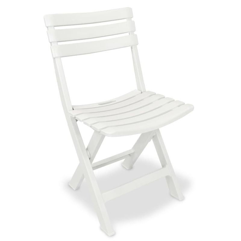 Casa si Gradina - Gradina si terasa - Mobilier exterior - Seturi mobila gradina - Set mobilier bistro pliabil, 3 piese, alb, plastic - Infinity.ro