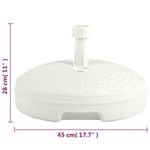 Casa si Gradina - Gradina si terasa - Umbrele si pavilioane - Umbrele - Suport umbrela, umplut cu apa/nisip, alb, 20 L, plastic ratan - Infinity.ro